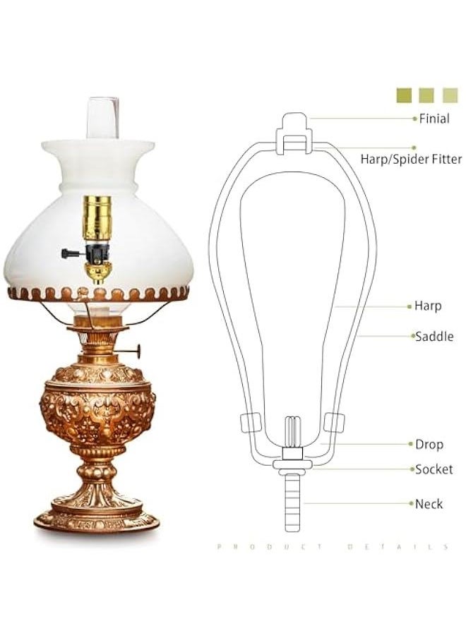 Arabest 2 Packs Floor Lamp Repair Kit, Lamp Parts Rewire with 12 Foot Cord and 3 Way Socket Complete Hardware Set for DIY Tabletop Lighting Fixtures Vintage Design(Golden)  - Image 4