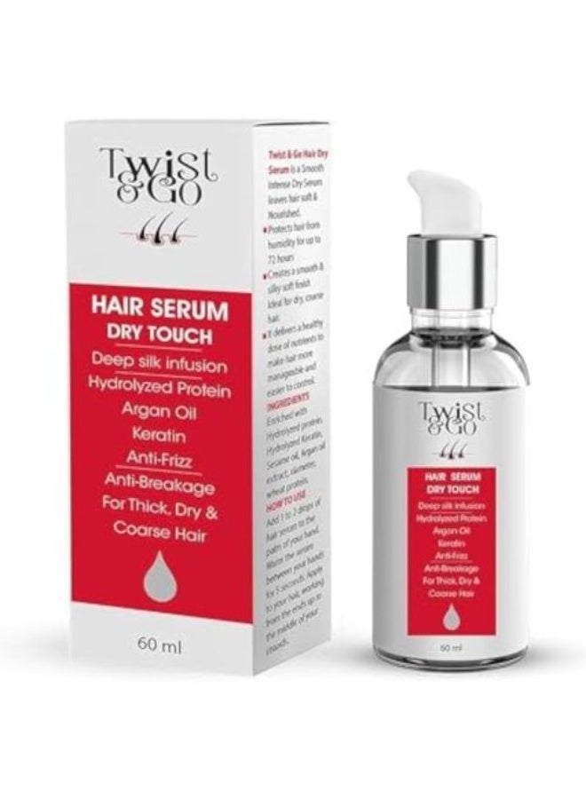  تويست اند جو  سيروم الشعر تويست آند جو ديب دراي تاتش سيلك إنفيوجن المضاد للتجعد والتكسر مع البروتين المحلل وزيت الأرغان والكيراتين للشعر الكثيف والجاف والمتقصف - Image 1