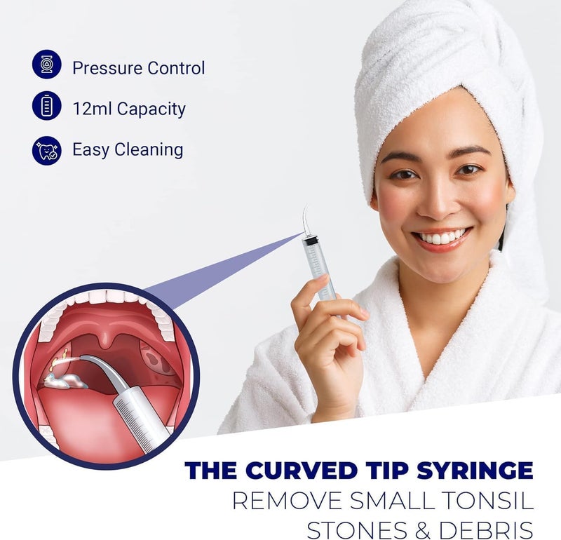 ORAVIX Tonsil Stone Remover Kit with 3 Spouts Syringe and Tongue Scraper - Image 5