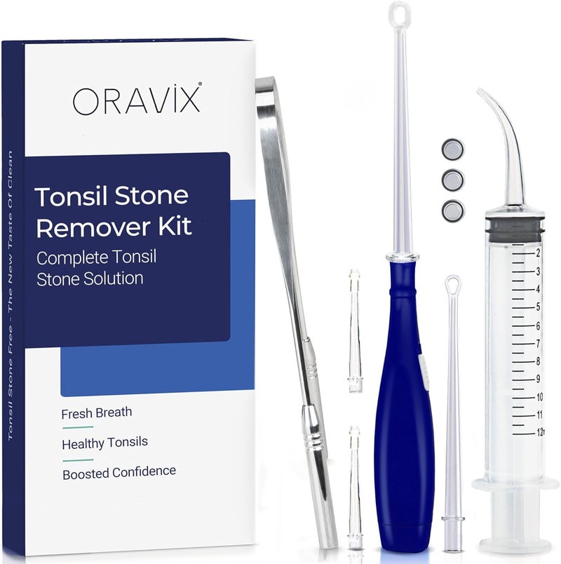 ORAVIX Tonsil Stone Remover Kit with 3 Spouts Syringe and Tongue Scraper - Image 1