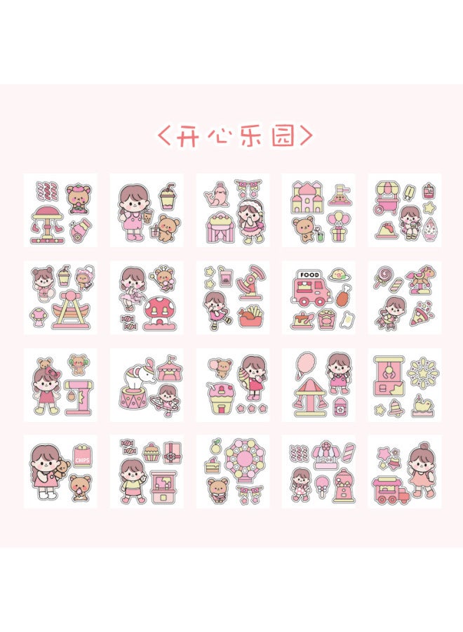 Twilight Pet Journal Stickers Girl Heart Cute Girl Children Stickers Suit Journal Tape Collage Material Stickers - Image 1