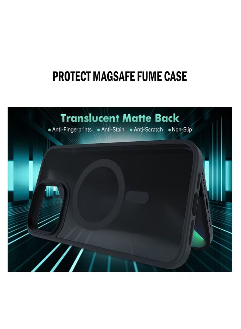 IAF iPhone 14 Pro Max Magsafe case Fume Design Black Case Support Wireless Charging Premium Quality Case For iPhone 14 Pro Max - Image 4