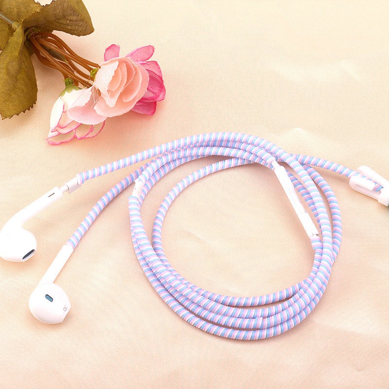 Mobile Phone Charging Cable 1.1M Three-Color Data Cable Protection Rope Three-In-One Spring Rope Silicone Universal Protection Rope - Image 4
