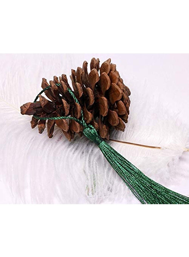 صغيرة الحريرية اليدوية صناعة ناعمة فلوسي علامة مرجعية مع حلقة الحبل لقراط المفاتيح صناعة المجوهرات، تذكارية، التخرج، خياطة الملابس، هدية علامة DIY المشاريع الحرفية، 20PCS (الأخضر الداكن) - Image 5