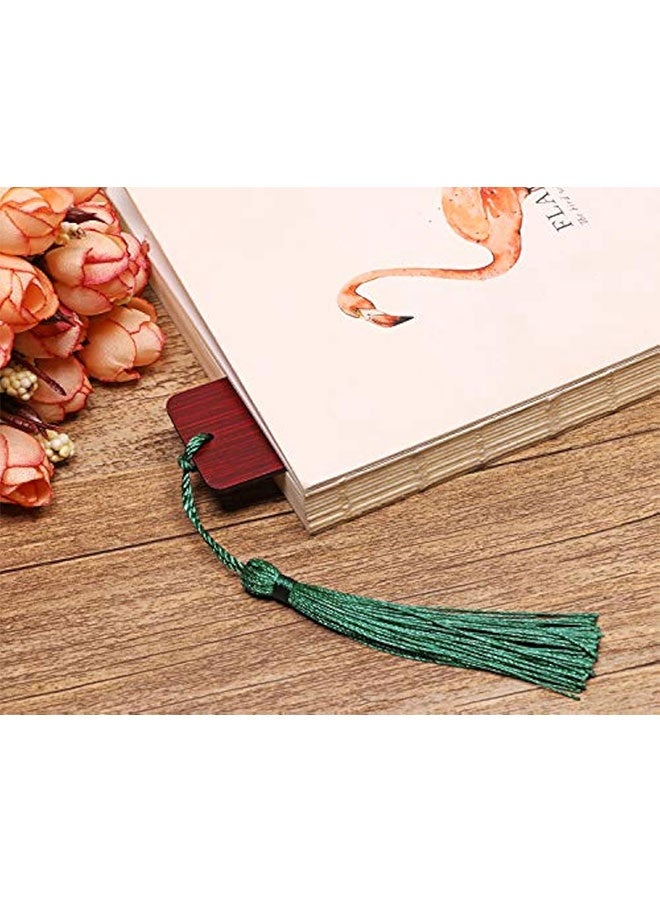 صغيرة الحريرية اليدوية صناعة ناعمة فلوسي علامة مرجعية مع حلقة الحبل لقراط المفاتيح صناعة المجوهرات، تذكارية، التخرج، خياطة الملابس، هدية علامة DIY المشاريع الحرفية، 20PCS (الأخضر الداكن) - Image 4