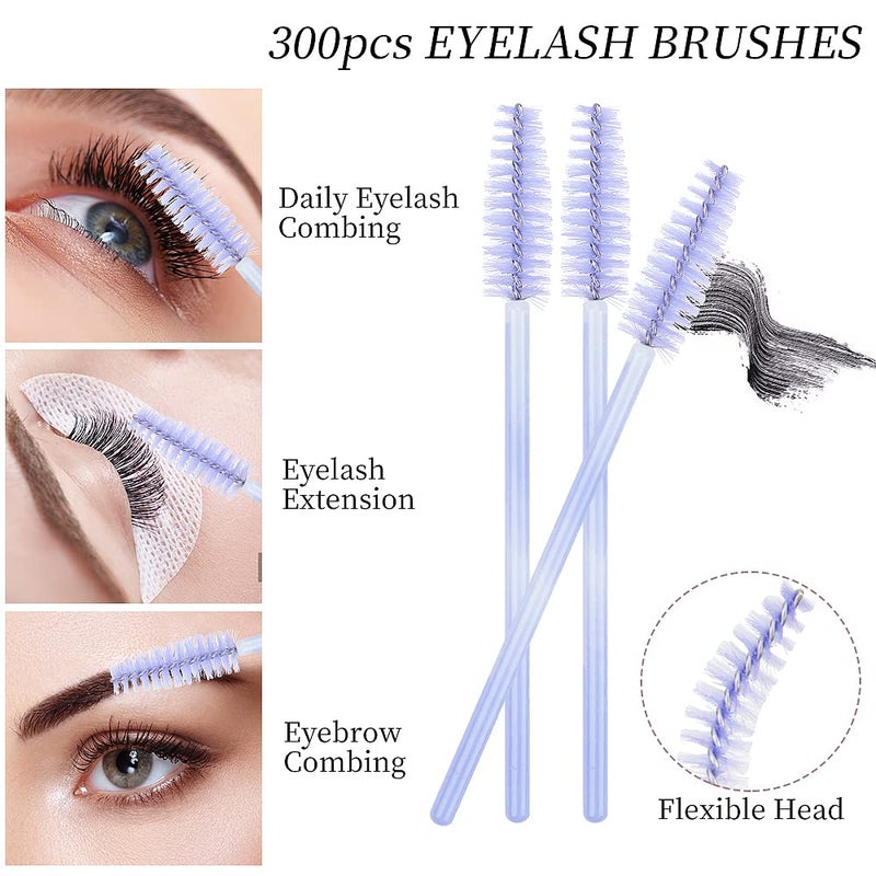 MyAoKuE-UP 300 Disposable Mascara Wands Eyelash Brush Spoolies for Eye Lash Extension Eyelash Extension Supplies Makeup Tools Accessories (New Light Purple-300 pcs) - Image 2