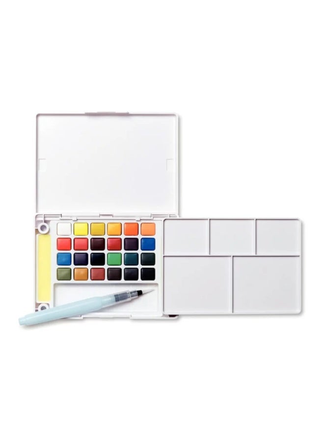 SAKURA Koi Watercolor Set 24 Assorted Watercolors Field Sketch Set With Brush - Image 2