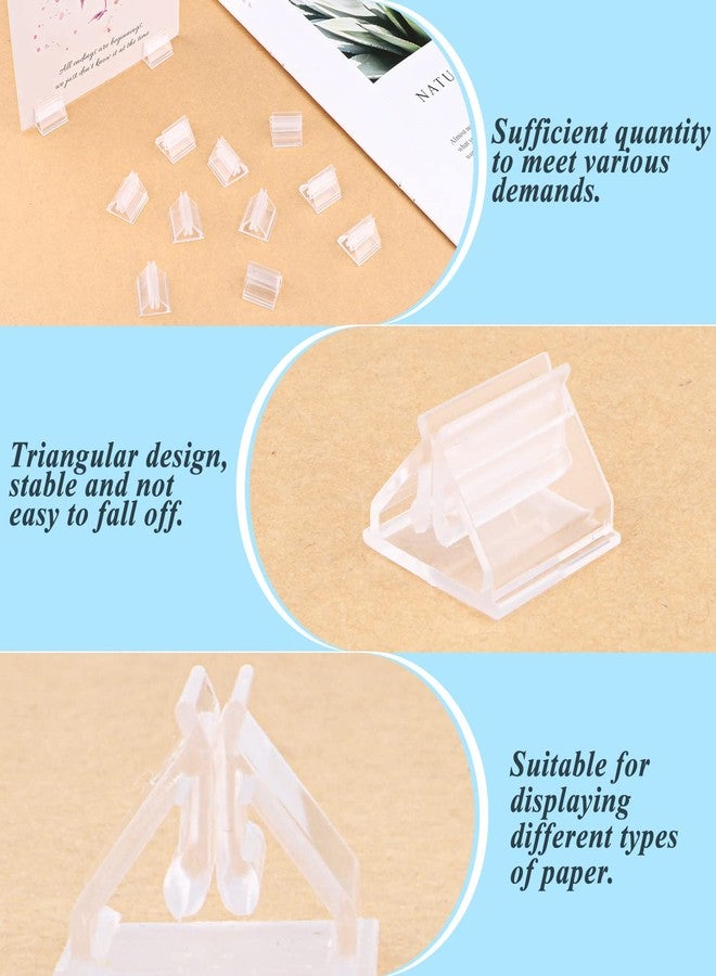 Cositina 50 Pack Plastic Game Card Stands Clear Card Holders Table Place Game Pieces Sign Stand for Board Game Photo Memo Picture Display Party Favor - 0.75×0.75inch - Image 3