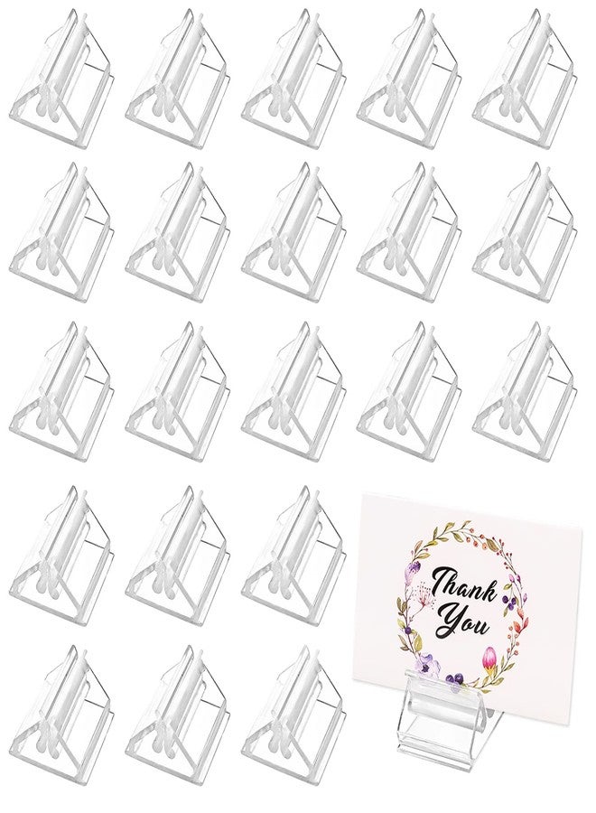 Cositina 50 Pack Plastic Game Card Stands Clear Card Holders Table Place Game Pieces Sign Stand for Board Game Photo Memo Picture Display Party Favor - 0.75×0.75inch - Image 1