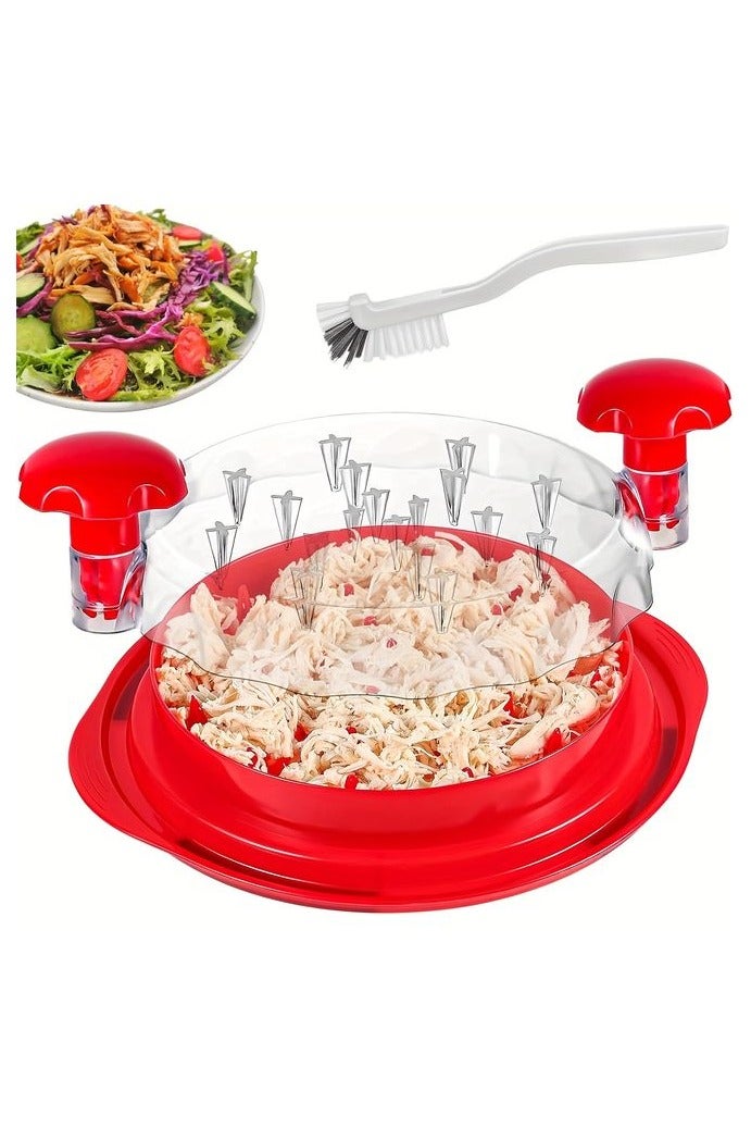 هومستر 1 جهاز كمبيوتر شخصي مطبخ أداة مقطع الدجاج ، مرئية مقطع اللحوم تويست تشوبر ، طاحونة الدجاج مع غطاء شفاف وفرشة تنظيف مضادة للانزلاق شريط مناسب لللحم البقري الدجاج - Image 2