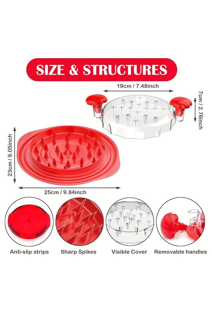هومستر 1 جهاز كمبيوتر شخصي مطبخ أداة مقطع الدجاج ، مرئية مقطع اللحوم تويست تشوبر ، طاحونة الدجاج مع غطاء شفاف وفرشة تنظيف مضادة للانزلاق شريط مناسب لللحم البقري الدجاج - Image 3