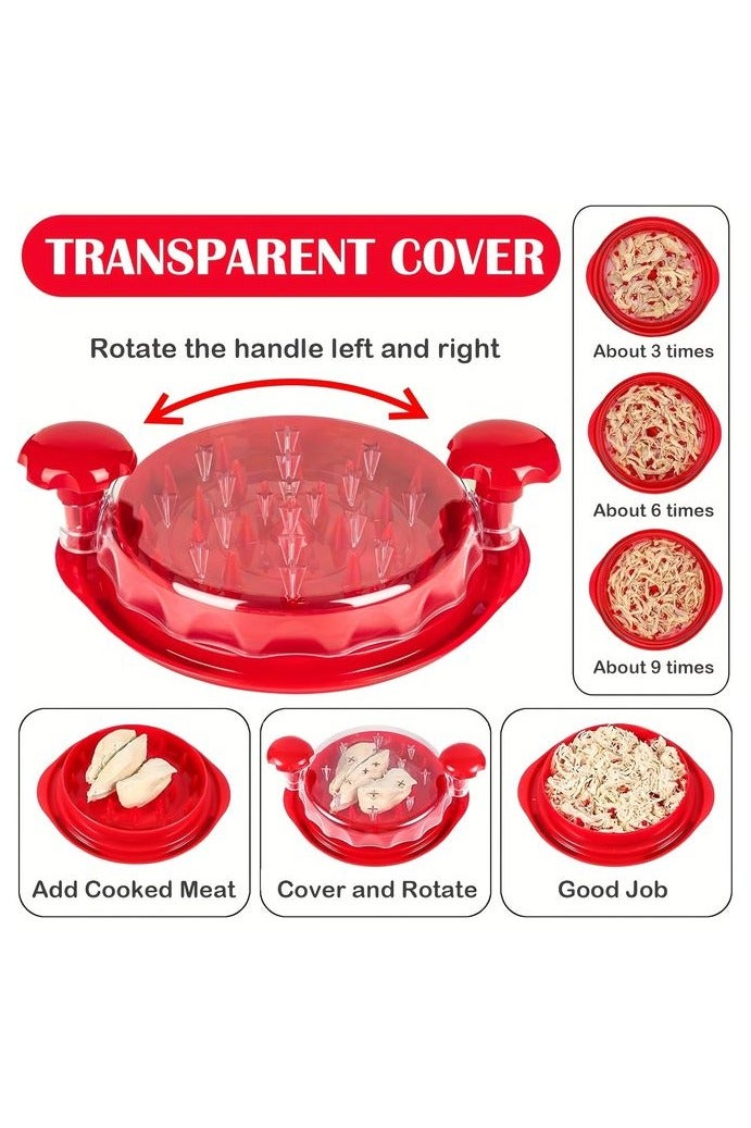 هومستر 1 جهاز كمبيوتر شخصي مطبخ أداة مقطع الدجاج ، مرئية مقطع اللحوم تويست تشوبر ، طاحونة الدجاج مع غطاء شفاف وفرشة تنظيف مضادة للانزلاق شريط مناسب لللحم البقري الدجاج - Image 5