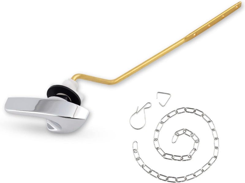 iFealClear Universal Brass Toilet Handle Replacement Kit, Side/Angle Mount Toilet Flush Handle Compatible with Kohler K-GP30324-CP/TOTO/American Standard, Stainless Steel Flapper Chain, Chrome - Image 1