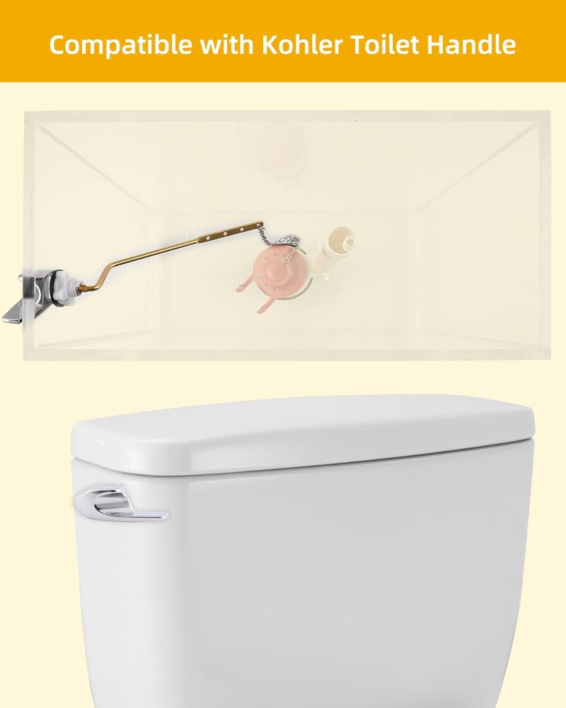 iFealClear Universal Brass Toilet Handle Replacement Kit, Side/Angle Mount Toilet Flush Handle Compatible with Kohler K-GP30324-CP/TOTO/American Standard, Stainless Steel Flapper Chain, Chrome - Image 4