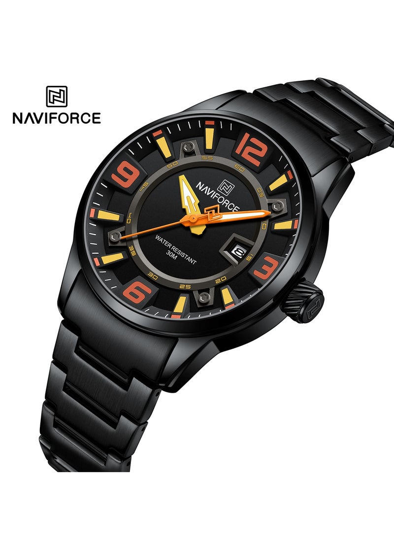 NAVIFORCE Elegant Stainless Steel Analog Wrist Watch for Men with Date Display Water Resistant Stylish Business and Casual Timepiece Durable Bracelet Comfortable Wear  - Image 2