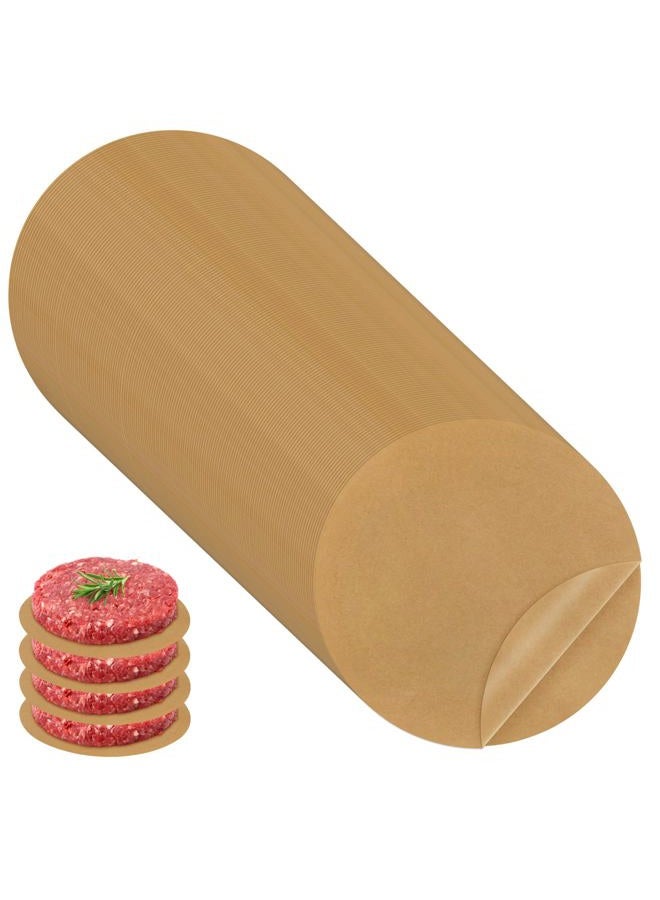 TROUSKAIG 220pcs 4 inch Unbleached Parchment Paper Sheets for baking, Burger Patty Parchment Paper Rounds, Heavy Duty Precut Brown Non-Stick liners for Separating Patties, Bread, Tortilla Wrapping - Image 1
