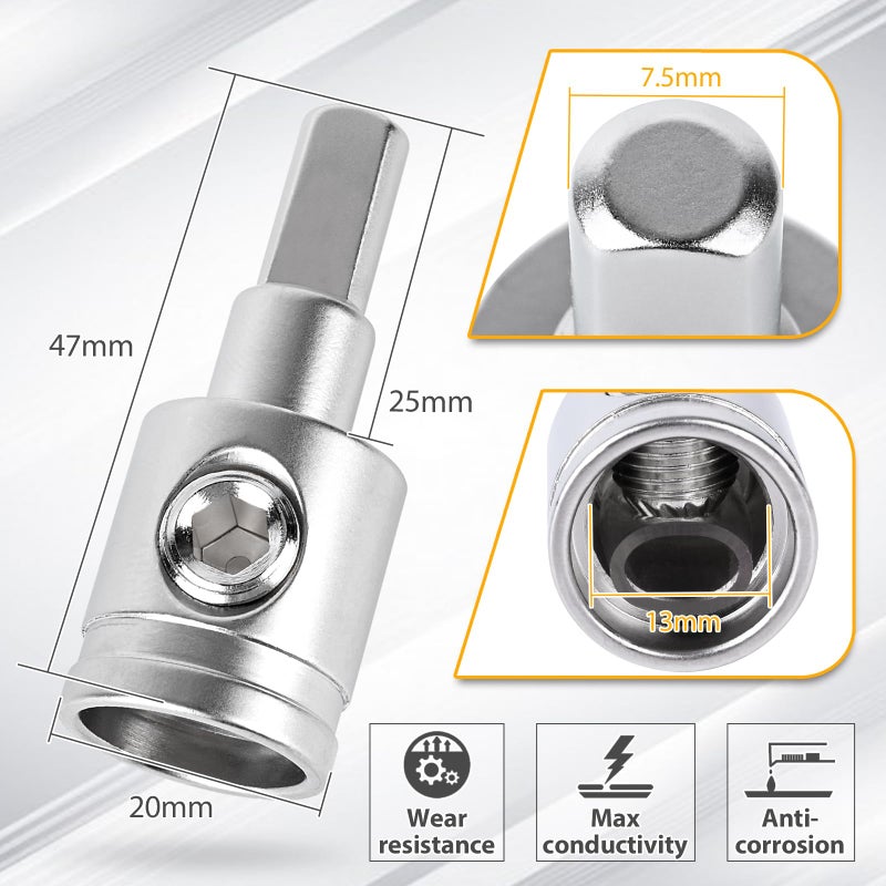 Tottist 2PCS Heavy-Duty Car Stereo Audio Wire Reducer - 0 Gauge to 4 Gauge for Amp Input, AWG Pin Power & Ground Connection, Fits Most Cars - Image 2