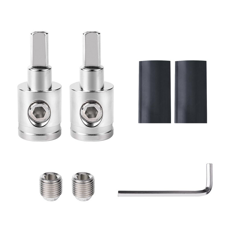 Tottist 2PCS Heavy-Duty Car Stereo Audio Wire Reducer - 0 Gauge to 4 Gauge for Amp Input, AWG Pin Power & Ground Connection, Fits Most Cars - Image 1