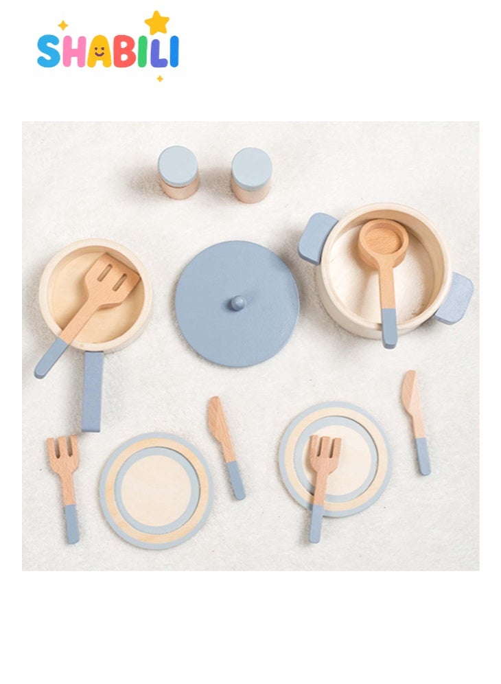 SHABILI Wooden Children’s Simulation Kitchen Toys, Early Education Educational Toys, Simulation Pots and Pans, Role-Play Chef, Ideal for Boys & Girls Aged 3–6, Perfect for Pretend Play and Cooking Games - Image 1