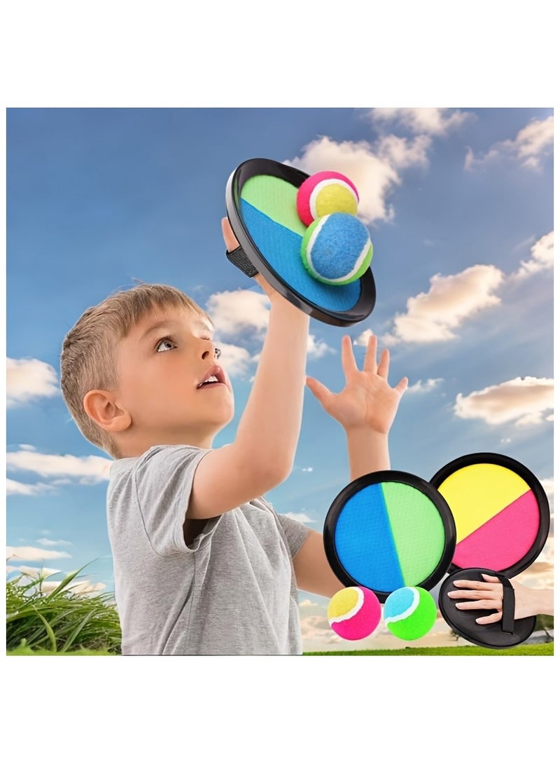 Sticky Ball Catch Game Set - 19cm Colorful Suction Cup Fly Discs | Interactive Throw & Catch Toy for Kids | Indoor/Outdoor Family Fun Activity | School Playground & Backyard Game (Blue+Green) - Image 4