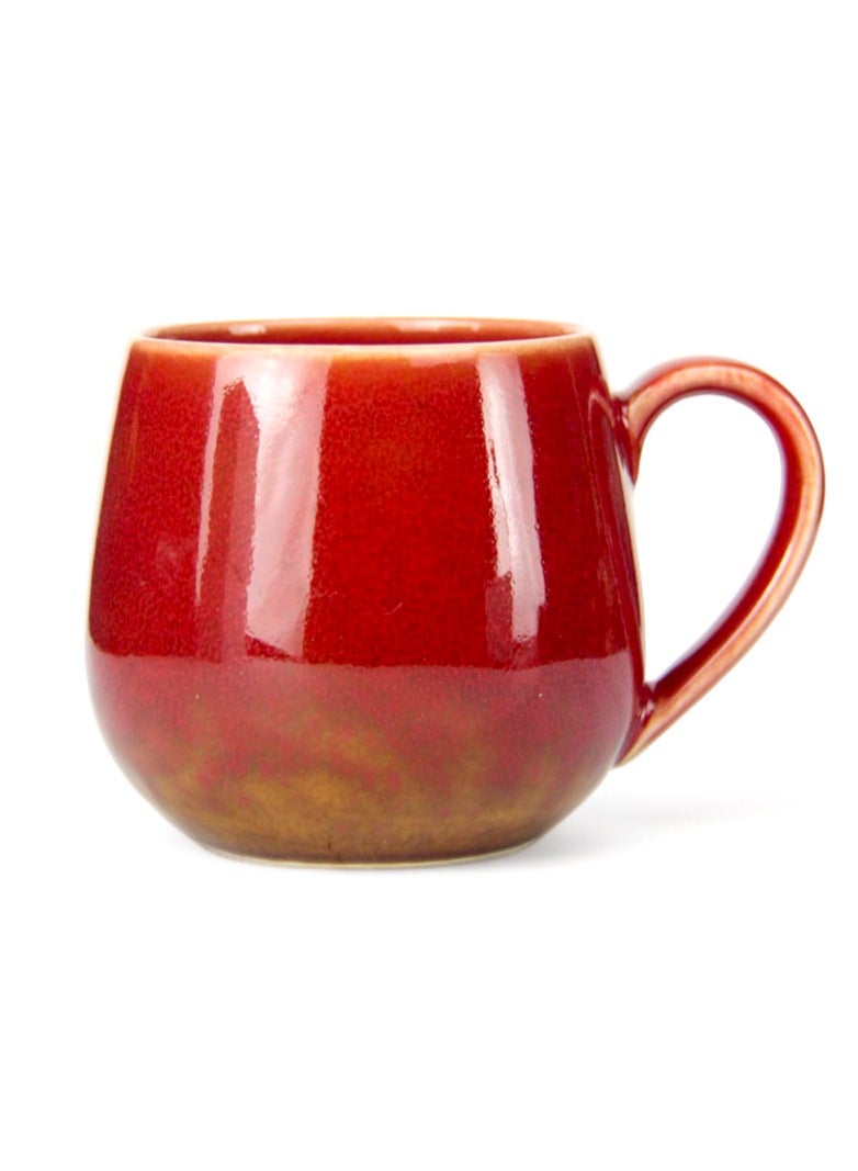 تيلاند كوب بورسلين BTQ مثالي للقهوة والشاي واللاتيه والكابتشينو والكاكاو الساخن والحليب وكوب شاي سيراميك للحفلات هدية لمحبي الشاي والمكتب المنزلي 400 مل أحمر - Image 1