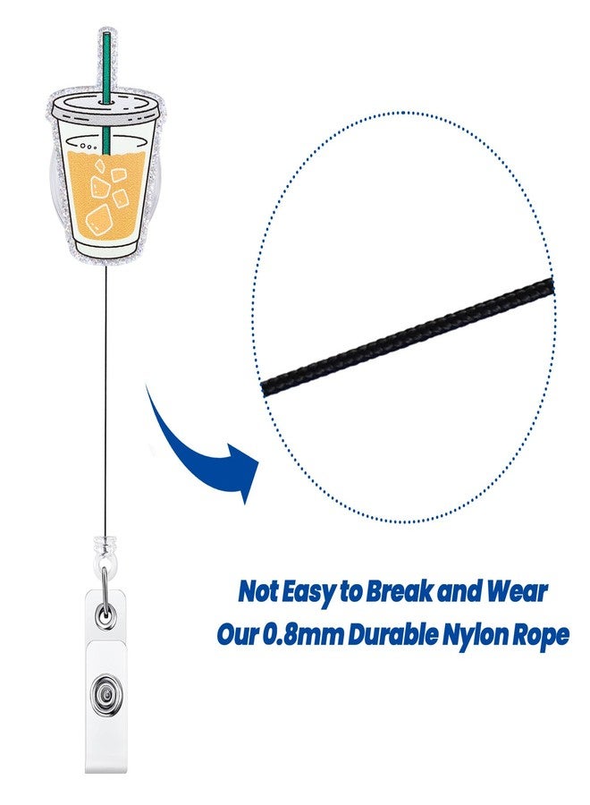 BVIIE Iced Coffee Funny Office Badge Reel | Retractable ID Card Coffee Lover Badge Holder | Name Tag Work Badge Clip for RN LPN CNA MA ER Night Shift Nurse Nursing Student Doctor Teacher | Coworker Gifts - Image 5