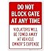 Sigo Signs Sigo Signs Do Not Block Gate at Any Time Sign, 10x14 Rust Free Aluminum, Weather/Fade Resistant, Easy Mounting,  - Image 2
