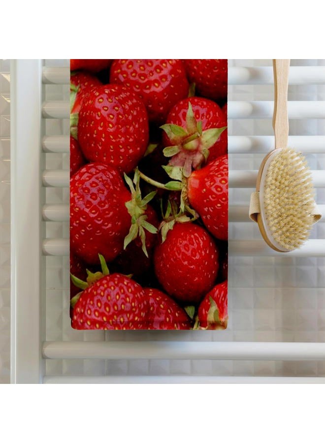 3DROSE 3D Rose Print of Closeup of Fresh Ripe Strawberries TWL_194652_1 Towel, 15" x 22", Multicolor - Image 2