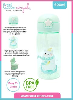 Kids Water Bottle with Straw, 600ml Polar Bear Design - BPA-Free, Portable Sports Drink Bottle with Silicone Nozzle and Carrying Pouch for School, Sport, Indoor & Outdoor - pzsku/ZCA8267F24EF8DD2CFC41Z/45/_/1726770893/79b04d37-596a-484d-bb81-c7bc28d7a098