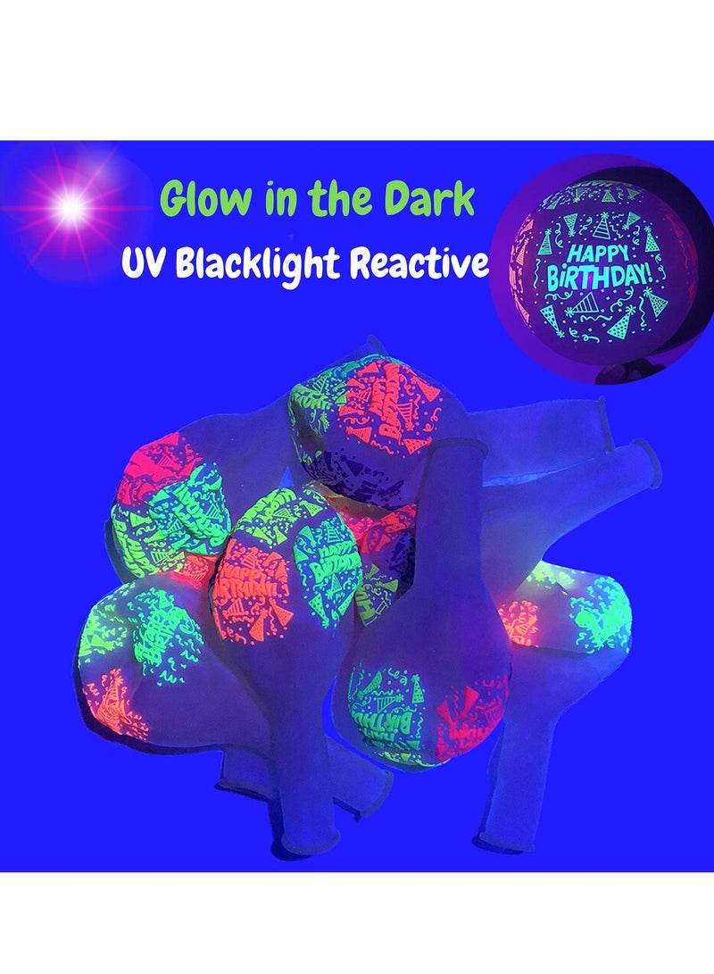 KASTWAVE Glow in the Dark Party Balloons - 100 Count Neon Balloons for Kids and Adults Birthday Decorations, 12 inch - Image 2