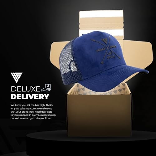 Urban Effort Mesh Back Cap - for Men and Women Baseball Hat 5-Panel Trucker Hat - Great Snapback Closure for Hunting & Hiking (Blue) - Image 4