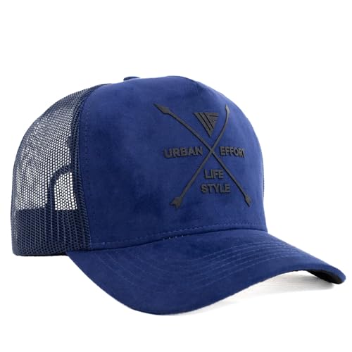 Urban Effort Mesh Back Cap - for Men and Women Baseball Hat 5-Panel Trucker Hat - Great Snapback Closure for Hunting & Hiking (Blue) - Image 1