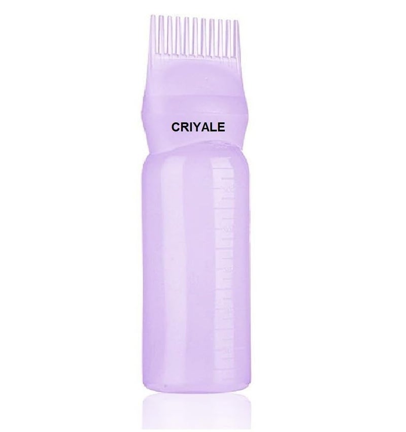 CRIYALE Plastic Hair Oil/Hair Dye Applicator Brush Bottles Styling Tool Hair Coloring, 120ml Graduated Scale Dye Applicator Reusable Brush Shampoo and Medicine (Multicolor - Pack of 1) - Image 1