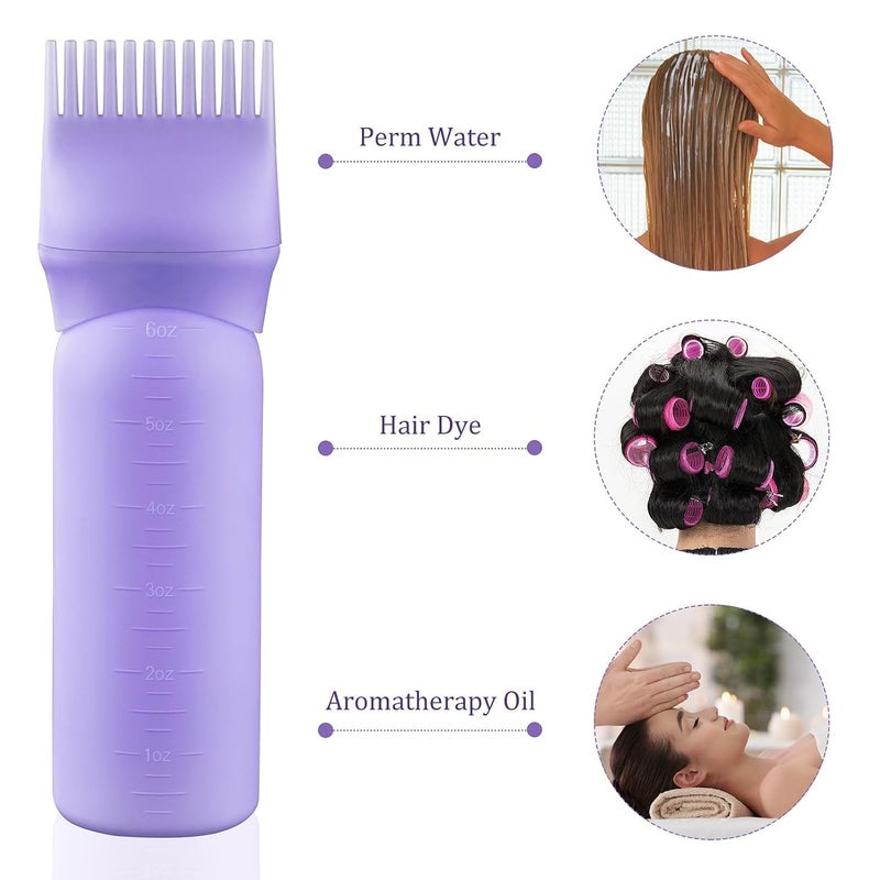 CRIYALE Plastic Hair Oil/Hair Dye Applicator Brush Bottles Styling Tool Hair Coloring, 120ml Graduated Scale Dye Applicator Reusable Brush Shampoo and Medicine (Multicolor - Pack of 1) - Image 4