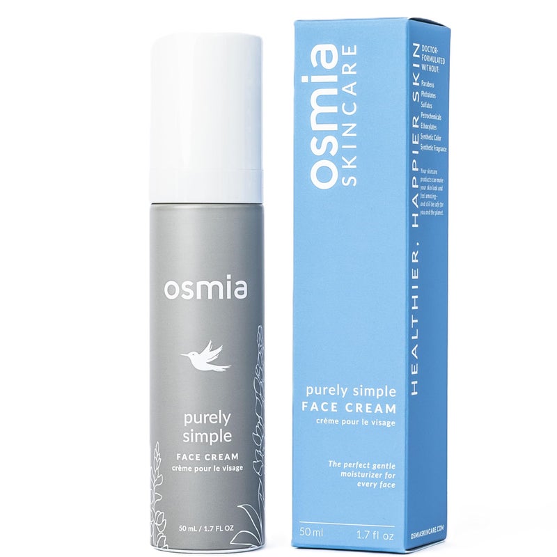 Osmia Skincare - Natural Purely Simple Face Cream For Sensitive + Reactive Skin | Apricot Kernel, Kukui, Rose, Chamomile Oils + Aloe | Clean Beauty For Healthy Skin (1.7 oz | 50 ml) NEW PACKAGING - Image 1