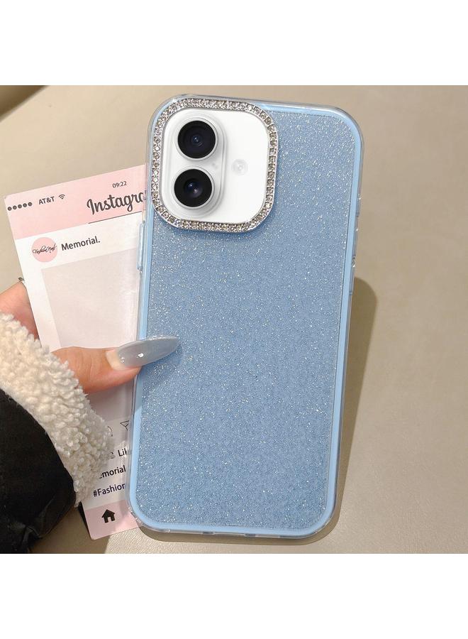 The Bros Case For iPhone 16 Plus Rhinestone-Embedded Camera Frame Glitter Full Coverage Phone Case