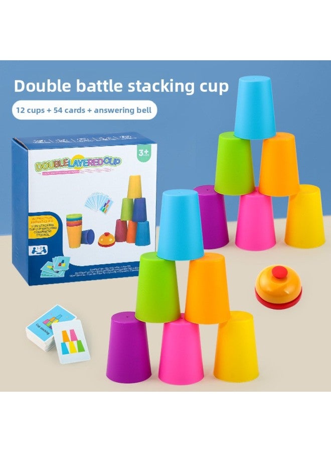 Cross-Border Stacking Cup Battle Board Game Color Sorting Cognitive Training Stacking Cup Toy Educational Early Education Institution Props