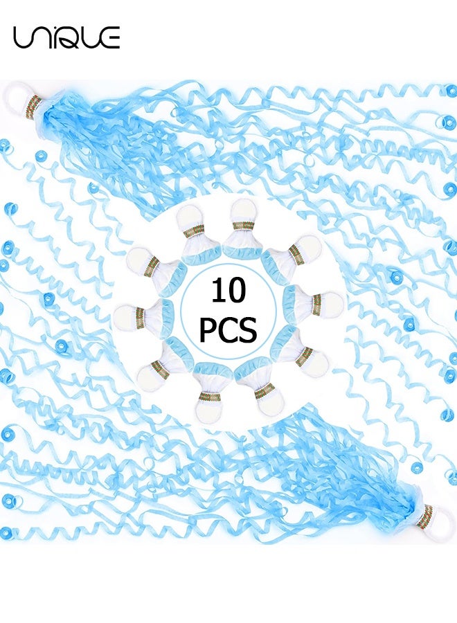 يونيك شرائط بدون فوضى - عبوة من 10 قطع من مبادلات الكونفيتي الزرقاء بدون فوضى، مبادلات الحفلات، مبادلات الشرائط اليدوية، فواصل ورقية سحرية للحفلات، مستلزمات الحفلات، هدايا الحفلات (زرقاء) - Image 1