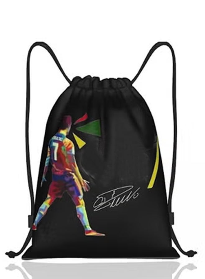Football Bag,35x45cm(13.8 * 17.8in) Football Kits For Boys Themed Drawstring Backpack Gifts For Boys Football Kit Bag For Sports Gym School PE Beach Travel Lightweight  Multi-Purpose - Image 1