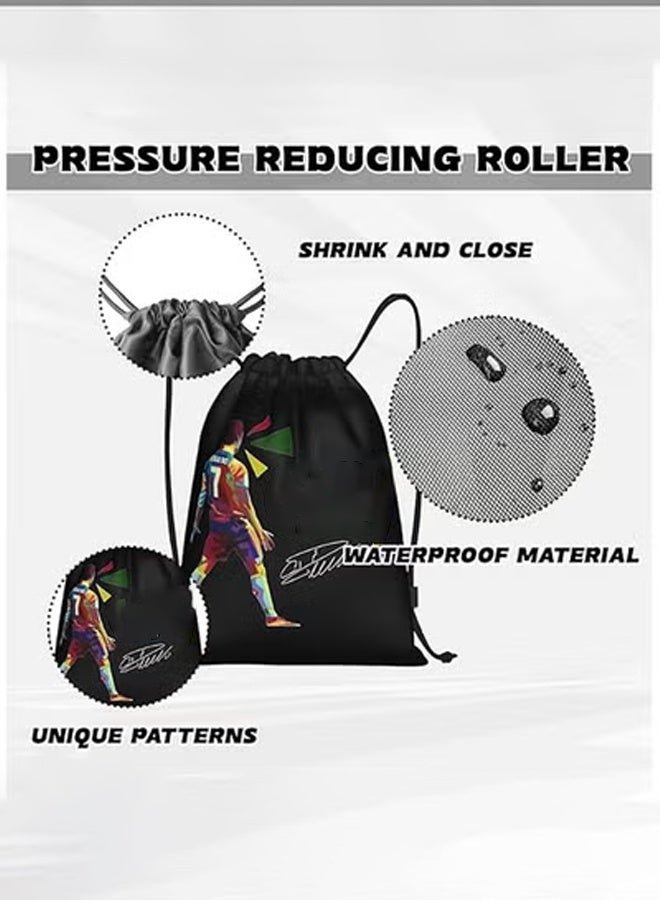 Football Bag,35x45cm(13.8 * 17.8in) Football Kits For Boys Themed Drawstring Backpack Gifts For Boys Football Kit Bag For Sports Gym School PE Beach Travel Lightweight  Multi-Purpose - Image 5