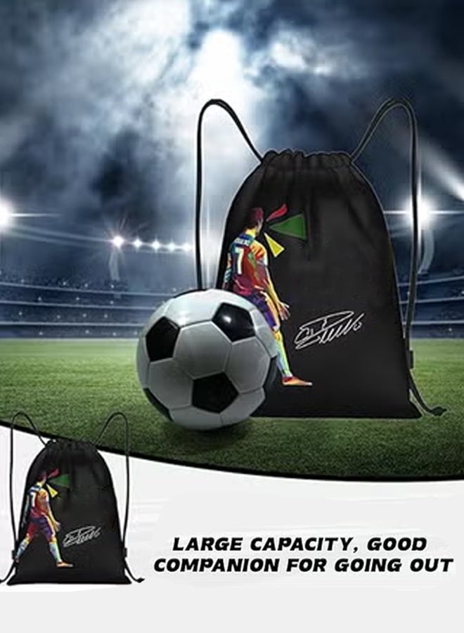 Football Bag,35x45cm(13.8 * 17.8in) Football Kits For Boys Themed Drawstring Backpack Gifts For Boys Football Kit Bag For Sports Gym School PE Beach Travel Lightweight  Multi-Purpose - Image 3