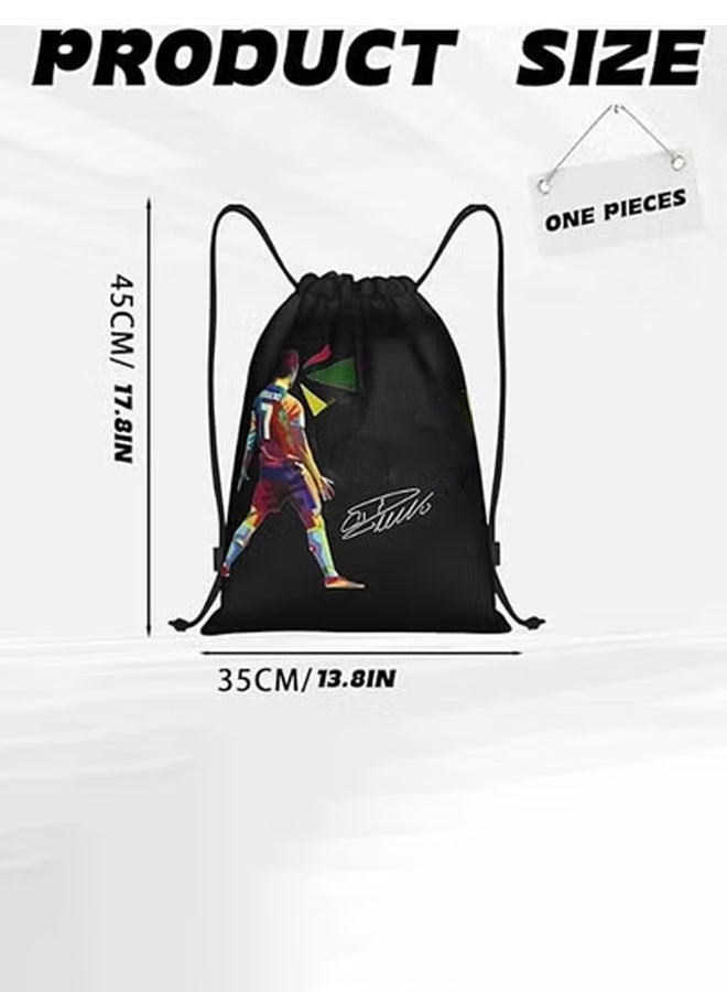 Football Bag,35x45cm(13.8 * 17.8in) Football Kits For Boys Themed Drawstring Backpack Gifts For Boys Football Kit Bag For Sports Gym School PE Beach Travel Lightweight  Multi-Purpose - Image 2