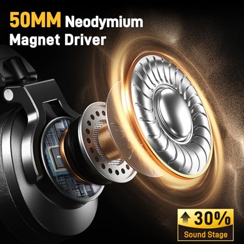 MAONO Studio Monitor Mixing DJ Headphones, 50mm Driver Professional Over Ear Wired Headset with 3.5mm to 6.35mm Jack for Guitar AMP, Piano, Music Production, Keyboard, Recording, Podcast, MH700 Black - Image 5
