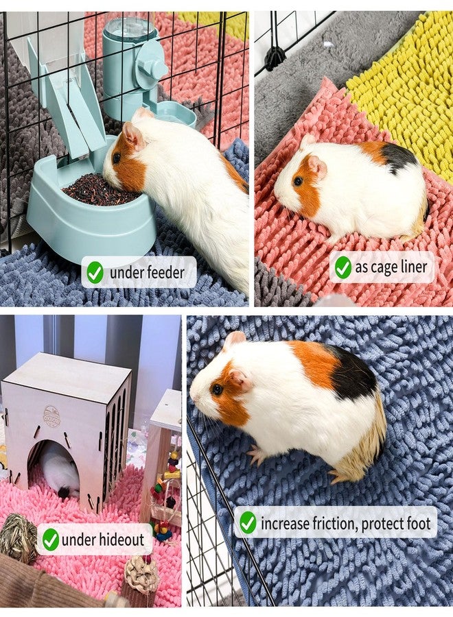 Oncpcare 4 Pack Rabbit Washable Pee Pads Reusable Guinea Pig Chenille Bed Training Pad Small Animal Sleeping Bedding Mat for Bunny Fleece Liners for Chinchilla Cage - Image 5