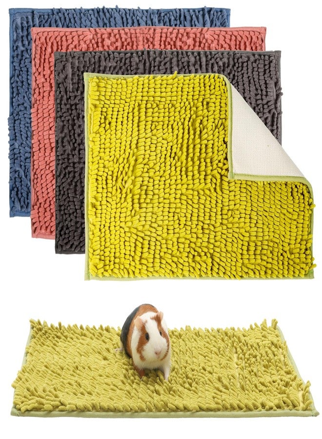 Oncpcare 4 Pack Rabbit Washable Pee Pads Reusable Guinea Pig Chenille Bed Training Pad Small Animal Sleeping Bedding Mat for Bunny Fleece Liners for Chinchilla Cage - Image 1