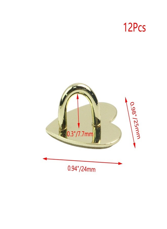 Pastlla 12Pcs Phone Charm Hook Adhesive Metal Phone Finger Grip Hook Cell Phone Ring Holder Stand for DIY Accessories (Heart Shaped, Golden) - Image 2