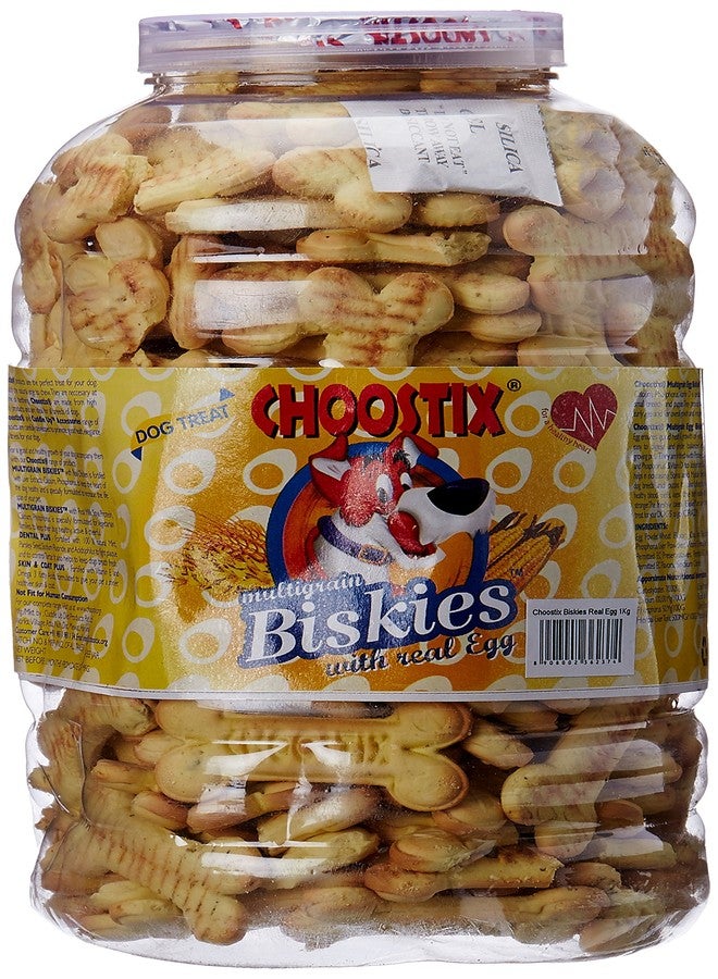 Choostix Biskies with Real Egg Dog Treat, 1 Kg (Jar) - Image 1