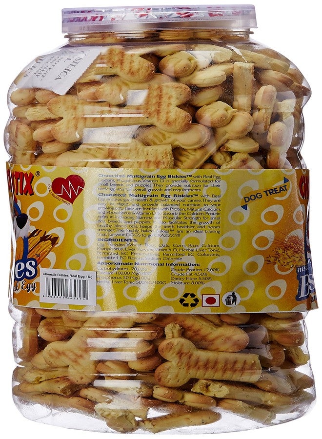 Choostix Biskies with Real Egg Dog Treat, 1 Kg (Jar) - Image 3