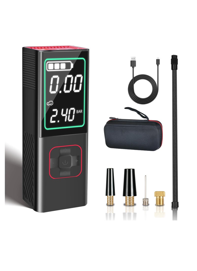 Milatech - Tire Inflator Portable Air Compressor, 160PSI Air Compressor with 20000mAh Battery, 4X Faster Cordless Tire Inflator with Pressure Gauge, Air Pump for Car, Motorcycle, Bike, Ball. - Image 1
