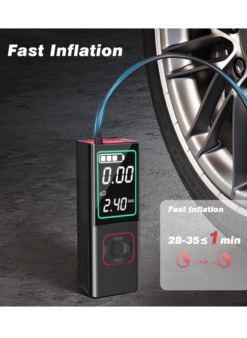 Milatech - Tire Inflator Portable Air Compressor, 160PSI Air Compressor with 20000mAh Battery, 4X Faster Cordless Tire Inflator with Pressure Gauge, Air Pump for Car, Motorcycle, Bike, Ball. - Image 1